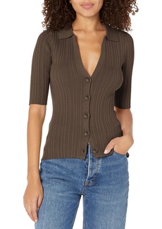 GUESS Women's Short Sleeve Carmella Cardigan Sweater Top  Extra Small