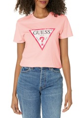 GUESS Women's Short Sleeve Classic Fit Logo Tee