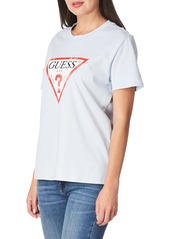 GUESS Women's Short Sleeve Classic Fit Logo Tee  Extra Small