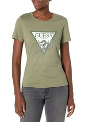 GUESS womens Short Sleeve Icon Tee Shirt   US