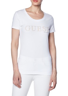 GUESS Women's Short Sleeve Round Neck Pony Hair Tee