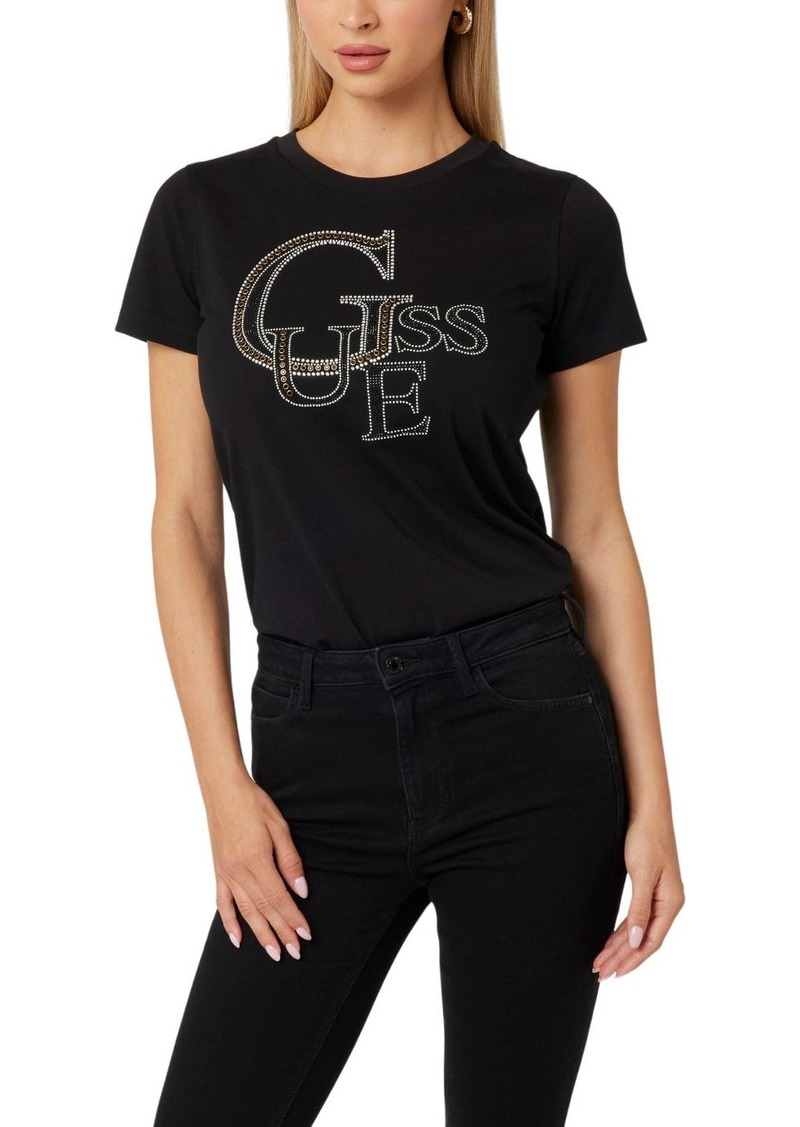 GUESS Women's Short Sleeve Studded Tee