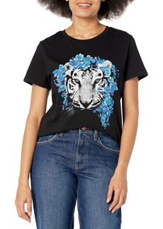 GUESS Women's Short Sleeve White Tiger Easy Tee