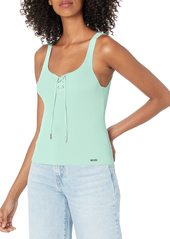 GUESS Women's Sleeveless Annis Lace-Up Top