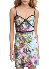 GUESS Women's Sleeveless V Neck Dress with Sequin Flowers