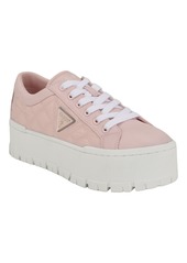 Guess Women's Tesie Tread Bottom Platform Lace Up Sneakers - Light Pink