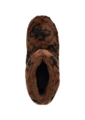 Guess Women's United Faux Fur Slip-On Short Booties - Medium Brown/Black Logo