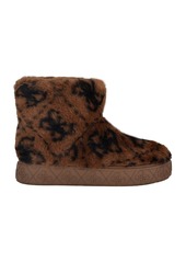 Guess Women's United Faux Fur Slip-On Short Booties - Medium Brown/Black Logo