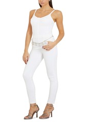 Guess Women's Vanna Belted Sleeveless Denim Jumpsuit - Pure White