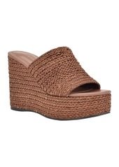 Guess Women's Yenisa Platform Wedge Sandals - Medium Brown Weave