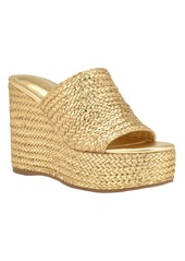 Guess Women's Yenisa Platform Wedge Sandals - Gold Metallic Weave