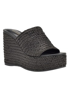 Guess Women's Yenisa Platform Wedge Sandals - Black Weave