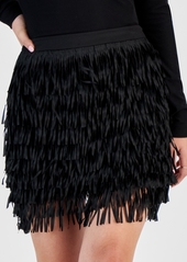 Guess Women's Yuzi Fringe Mini Skirt - Jet Black A