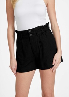 GUESS Harly Linen-Blend Paperbag Shorts