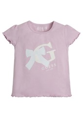 GUESS Little Girls Glitter Print Logo T-shirt