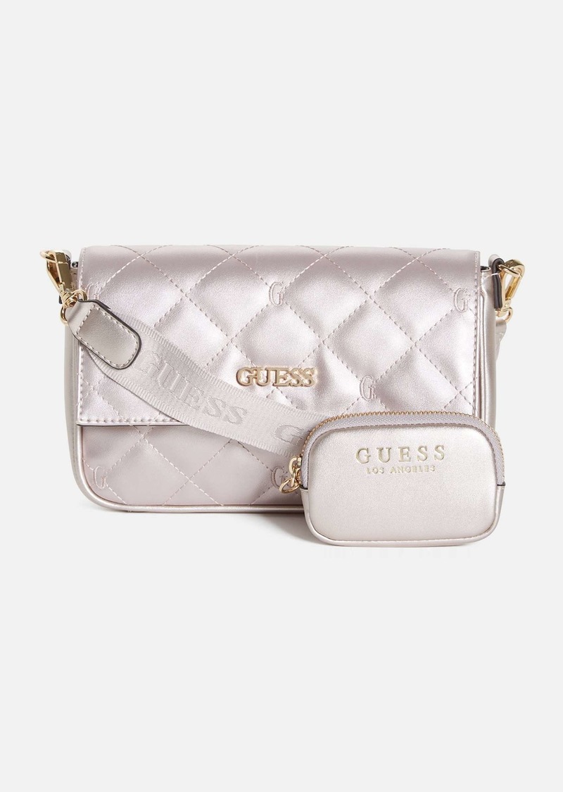 GUESS Vikky Faux Fur Embroidered Logo Shoulder Bag - Macy's