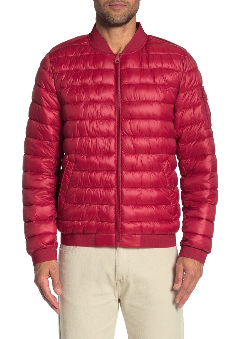 red guess windbreaker