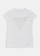 GUESS Rhinestone Chain Mesh Logo Tee (7-14)