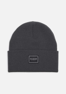 GUESS Rib-Knit Logo Patch Beanie