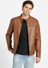 GUESS River Washed Faux-Leather Moto Jacket