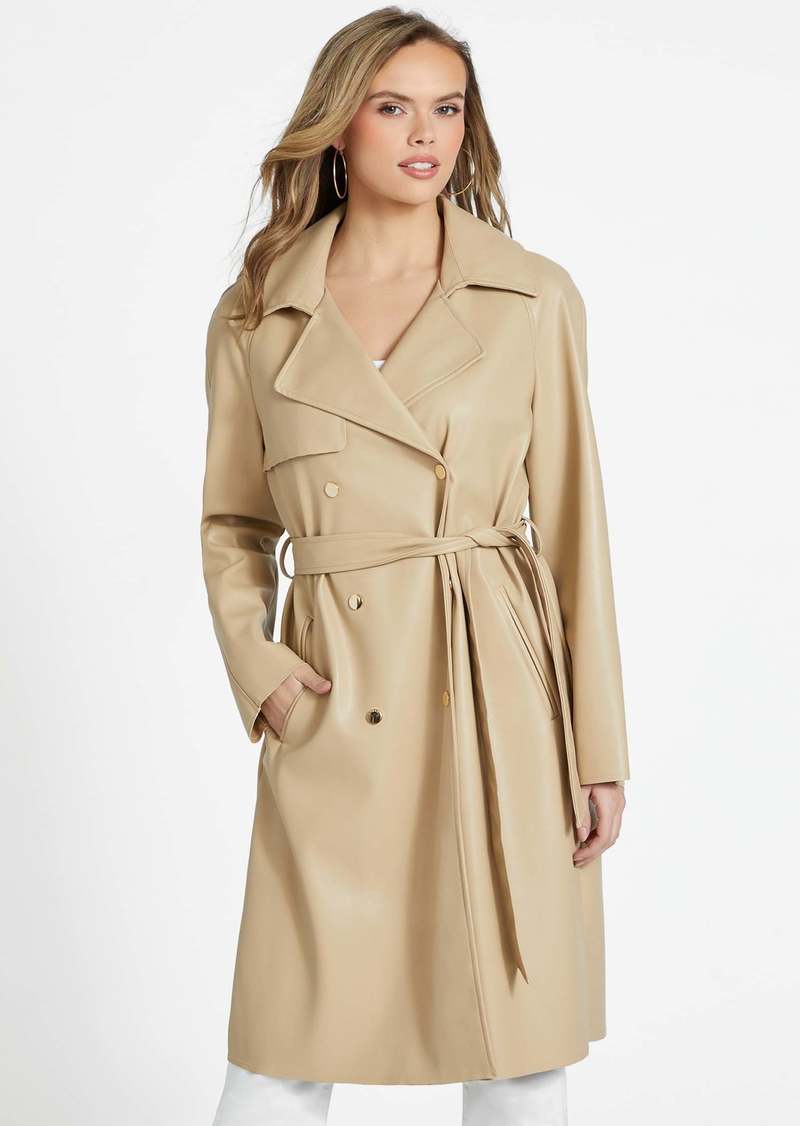 GUESS Rosalyn Faux-Leather Trench Coat