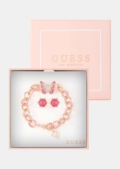 GUESS Rose Gold-Tone Chain Bracelet and Crystal Earrings Box Set