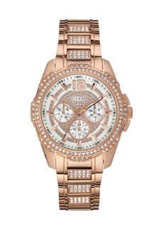 GUESS Rose Gold-Tone Multifunction Crystal Watch