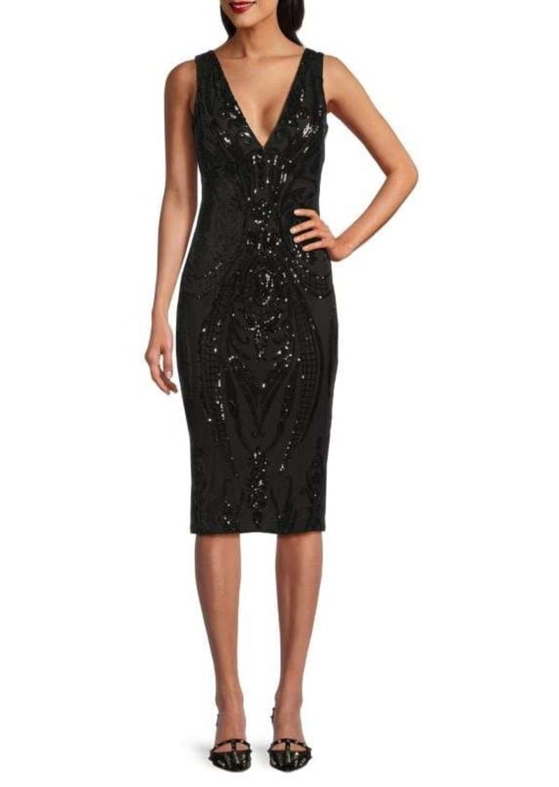 GUESS Sequin Embellished Midi Dress