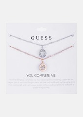 GUESS Silver and Rose Gold-Tone Necklace Set