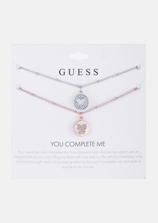 GUESS Silver and Rose Gold-Tone Necklace Set