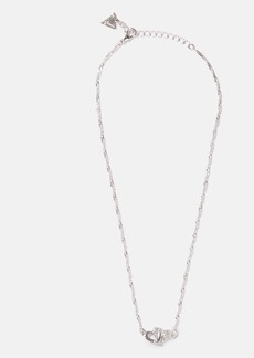 GUESS Silver-Tone Interlocking Hearts Necklace