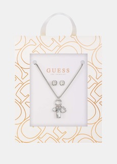 GUESS Silver-Tone Signature Necklace and Earrings Set