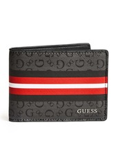 GUESS Slim Logo Striped Bifold Wallet