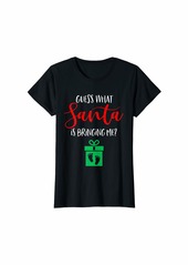 GUESS Womens Christmas Pregnancy Announcement Shirt Holiday Baby Reveal T-Shirt