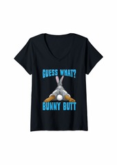 Womens Funny Guess What? Bunny Butt Rabbit Lovers Gift V-Neck T-Shirt