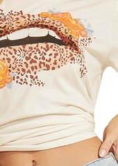 GUESS Cheetah Floral Lip Jersey Graphic Tee in Beige at Nordstrom