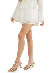 GUESS Remi Lace Trim Shorts in White at Nordstrom