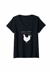Womens Guess what chicken butt farmers V-Neck T-Shirt