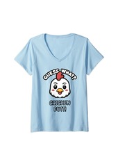 Womens "Guess What Chicken Butt" Funny apparel V-Neck T-Shirt