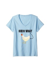 Womens Guess What Chicken Butt V-Neck T-Shirt