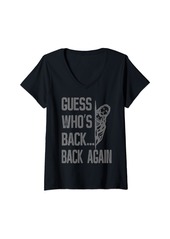 Womens Guess Who's Back Back Again Jesus Good Friday Easter Funny V-Neck T-Shirt