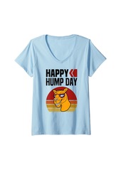 Womens Happy Humpday Camel Guess What Day It Is Hump Day Wednesday V-Neck T-Shirt