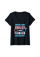 Womens Transgender for Guess who failed Their Gender Assignment? V-Neck T-Shirt