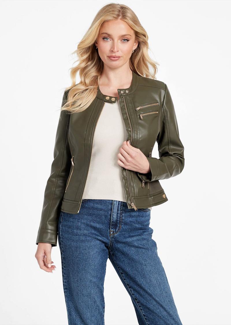 GUESS Zona Faux-Leather Jacket