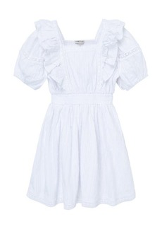 Habitual Jeans Habitual Girl Kids' Puff Sleeve Cotton Dress in White at Nordstrom