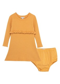 Habitual Jeans Habitual Girl Long Sleeve Dress & Bloomers in Gold at Nordstrom
