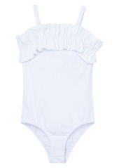 Habitual Jeans Habitual Kids Kids' Ruffle Stretch Cotton Bodysuit in White at Nordstrom