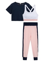 Habitual Jeans Habitual Kids ' Three-Piece Active Set in Pink at Nordstrom