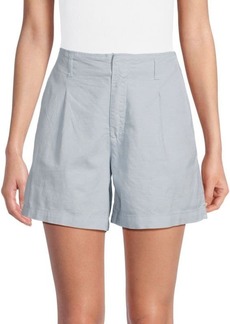 Habitual Jeans Solid Pleated Linen Blend Shorts