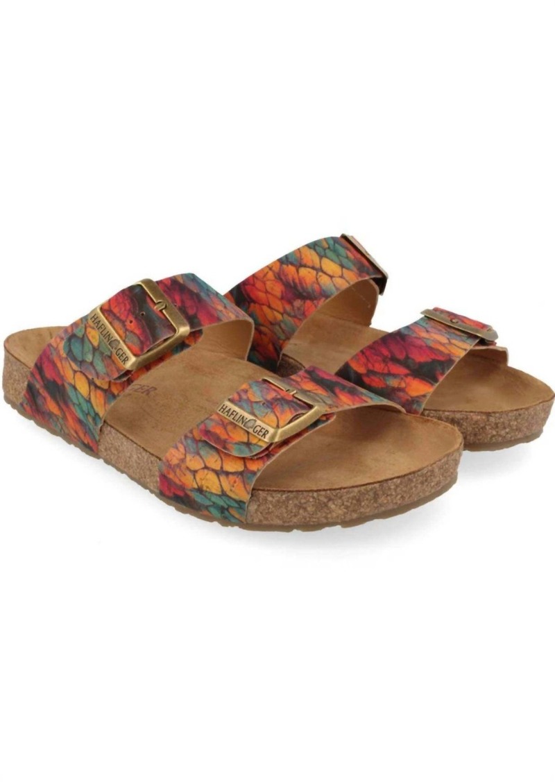 Haflinger Women's Andrea Sandal In Feather Cork-Multi